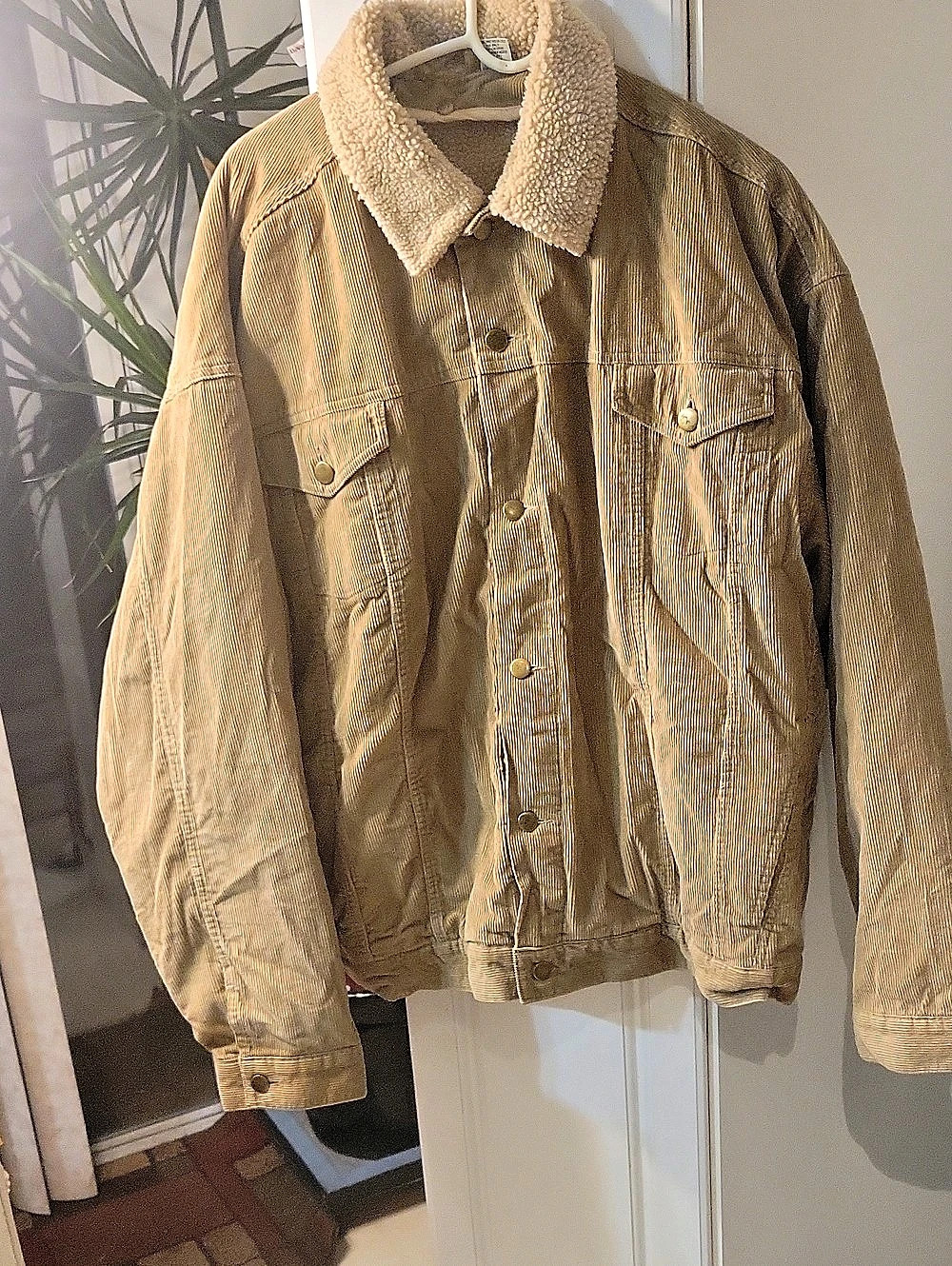 Wrangler Sherpa Lined Corduroy Trucker Jacket Men's Corduroy Sherpa Jacket XXL
